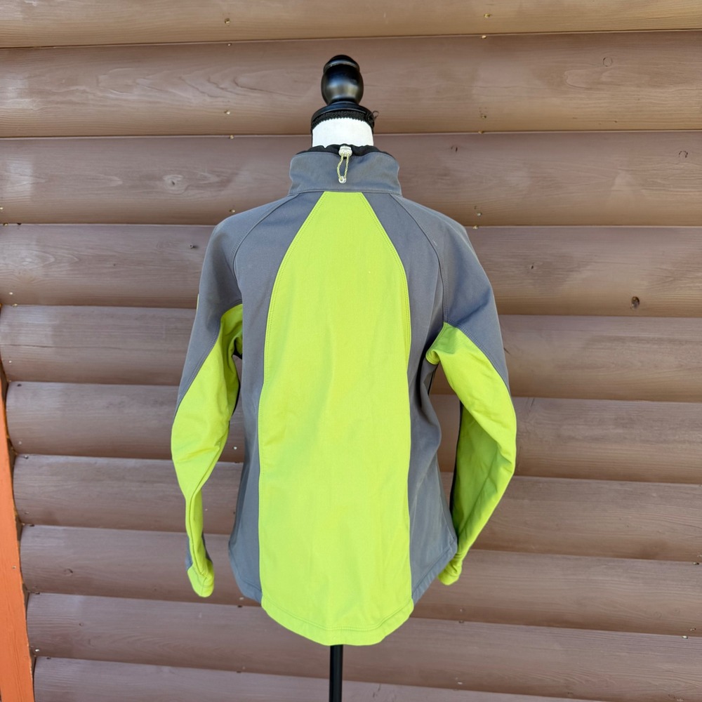 L.L. Bean Softshell Jacket Womens Medium Lime Green Gray Full Zip Outdoor Coat - Picture 4 of 6